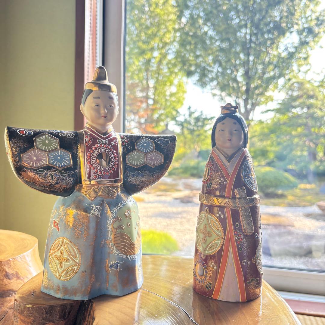 九谷焼 立雛 屏風付き 雛人形 お雛様