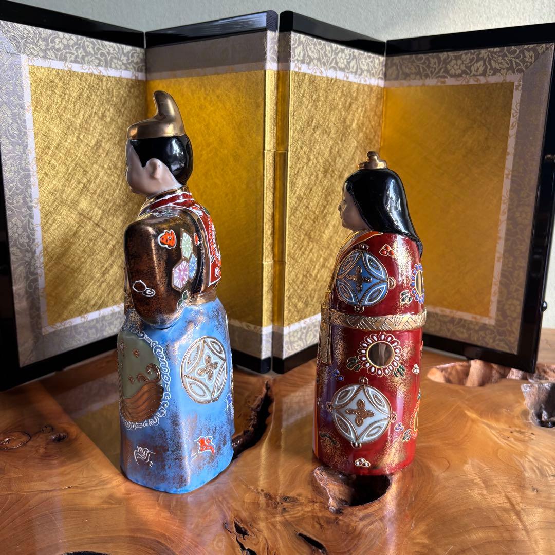 九谷焼 立雛 屏風付き 雛人形 お雛様