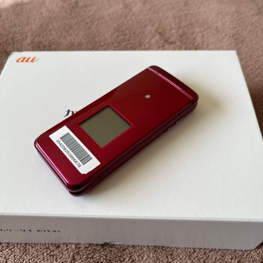 au かんたんケータイ KYF41 ワインレッド - メルカリ