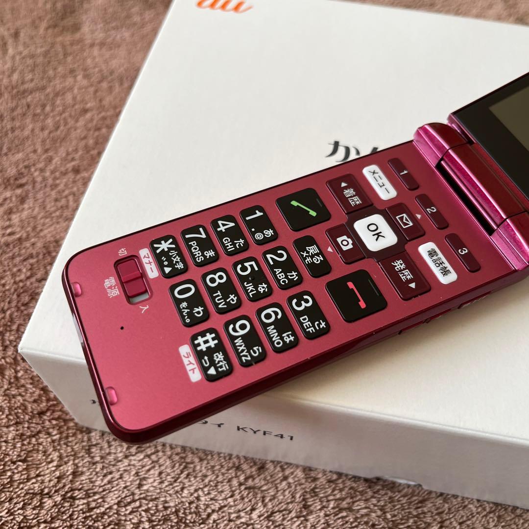 au かんたんケータイ KYF41 ワインレッド - メルカリ