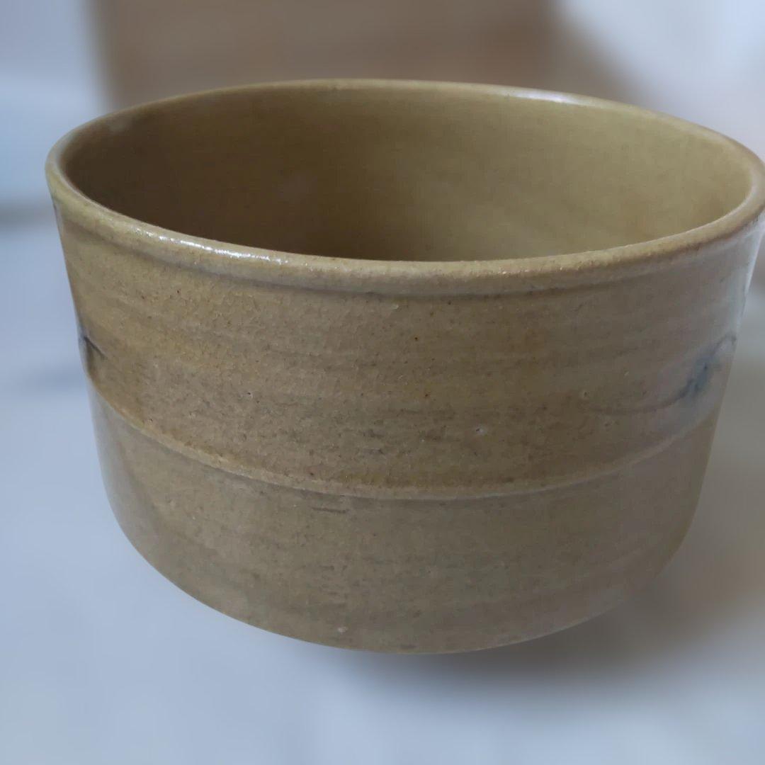 美濃 昌山窯 今井紀明 作 黄瀬戸 胴紐茶碗 共箱 共布 栞 茶碗