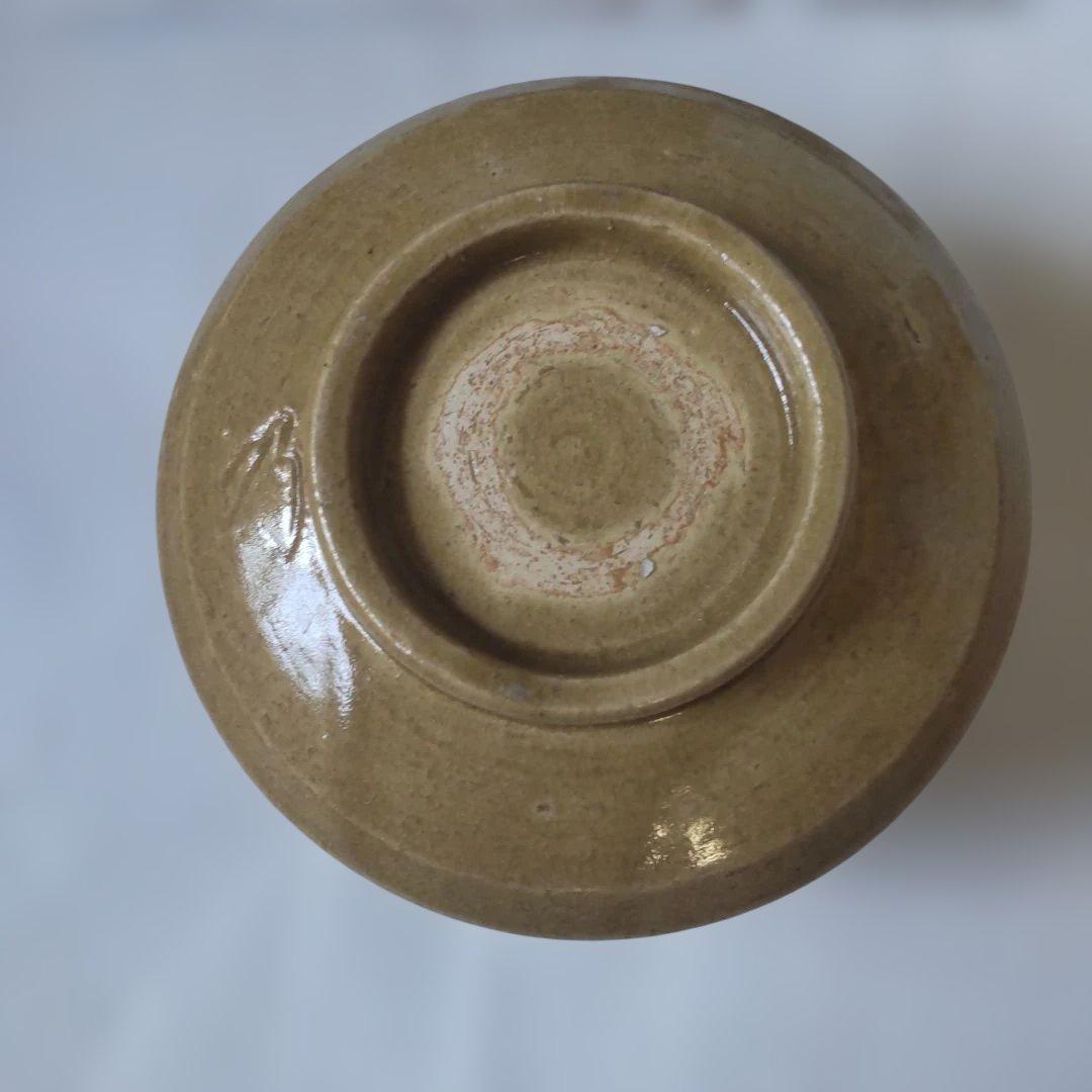 美濃 昌山窯 今井紀明 作 黄瀬戸 胴紐茶碗 共箱 共布 栞 茶碗