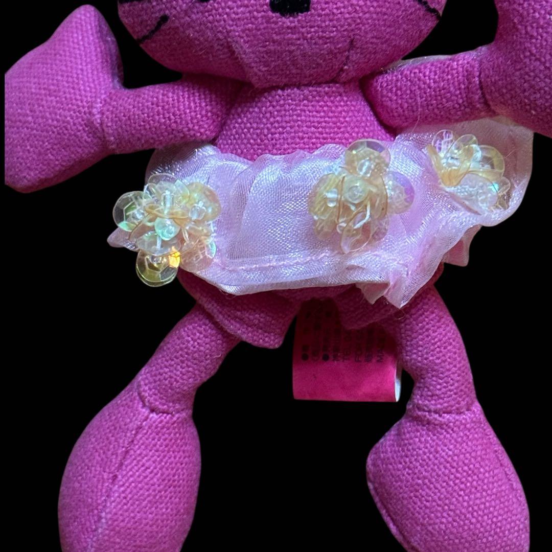 レア　ハローキティ　デニム　ピンク　足長ぬいぐるみ　ストラップ　レトロ　サンリオ