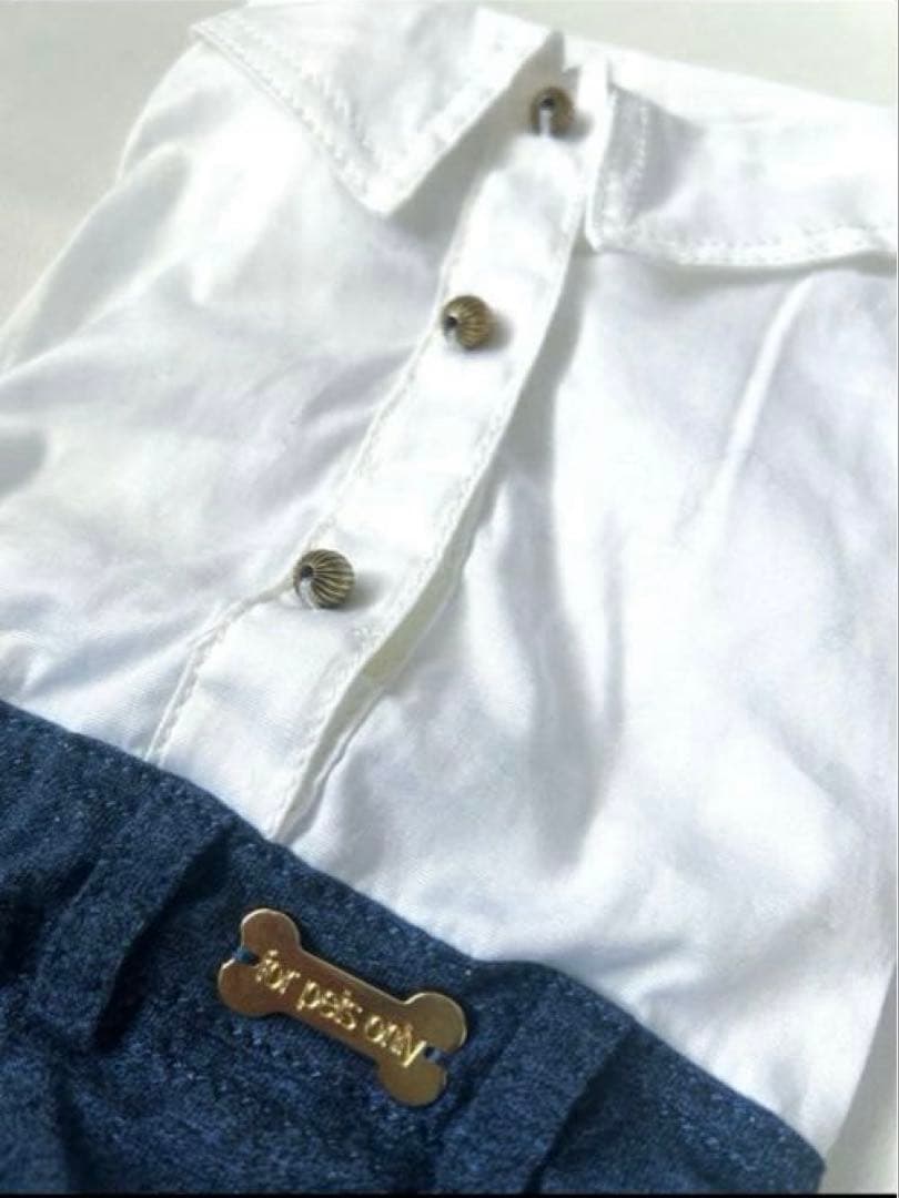 for pets only☆フォーペッツオンリ ー ホワイトシャツ ロンパース