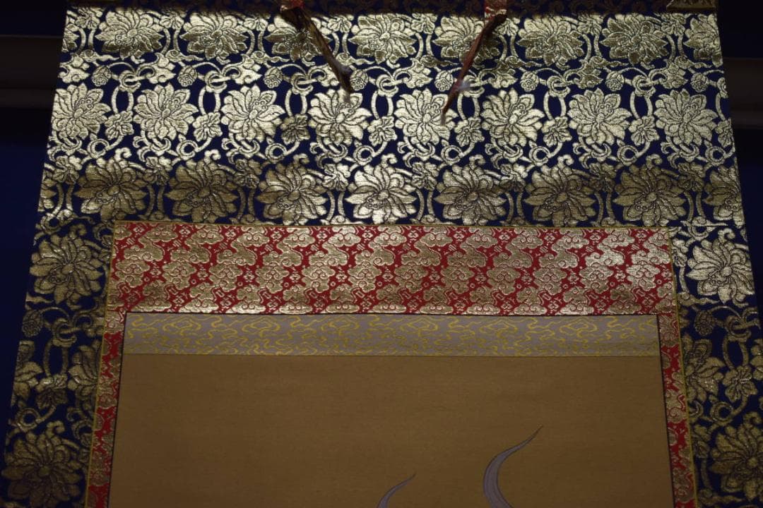 真作/国井道成/國井道成/十三佛図/十三佛大師像/桐共箱付/布袋屋掛軸HJ-22