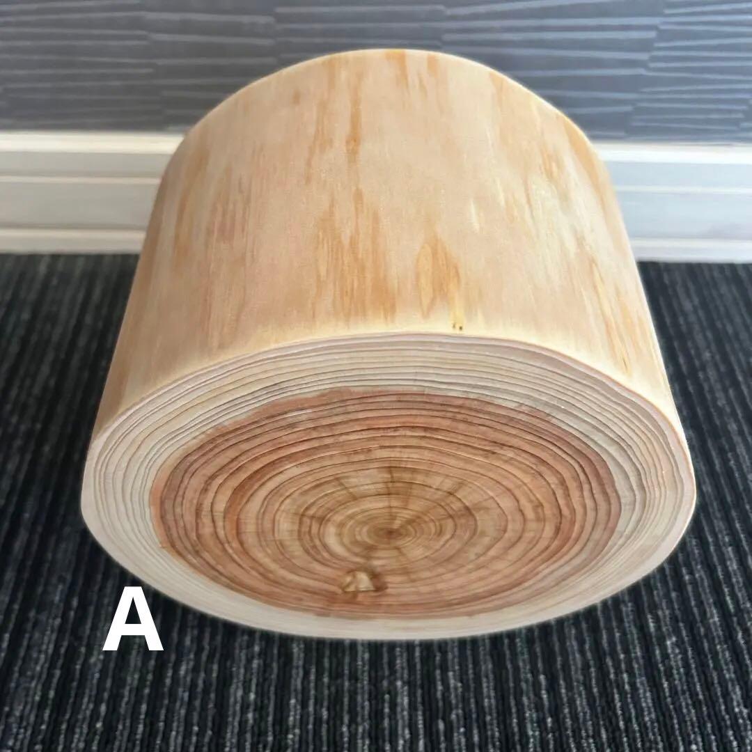 【3点セット】檜の丸太椅子 スツール 天然木 ディスプレイ台 生木No.018