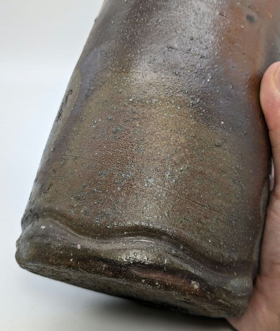 西川政美 備前焼 花入 政彦識箱 花器 花瓶 フラワーベース 華道具 花生