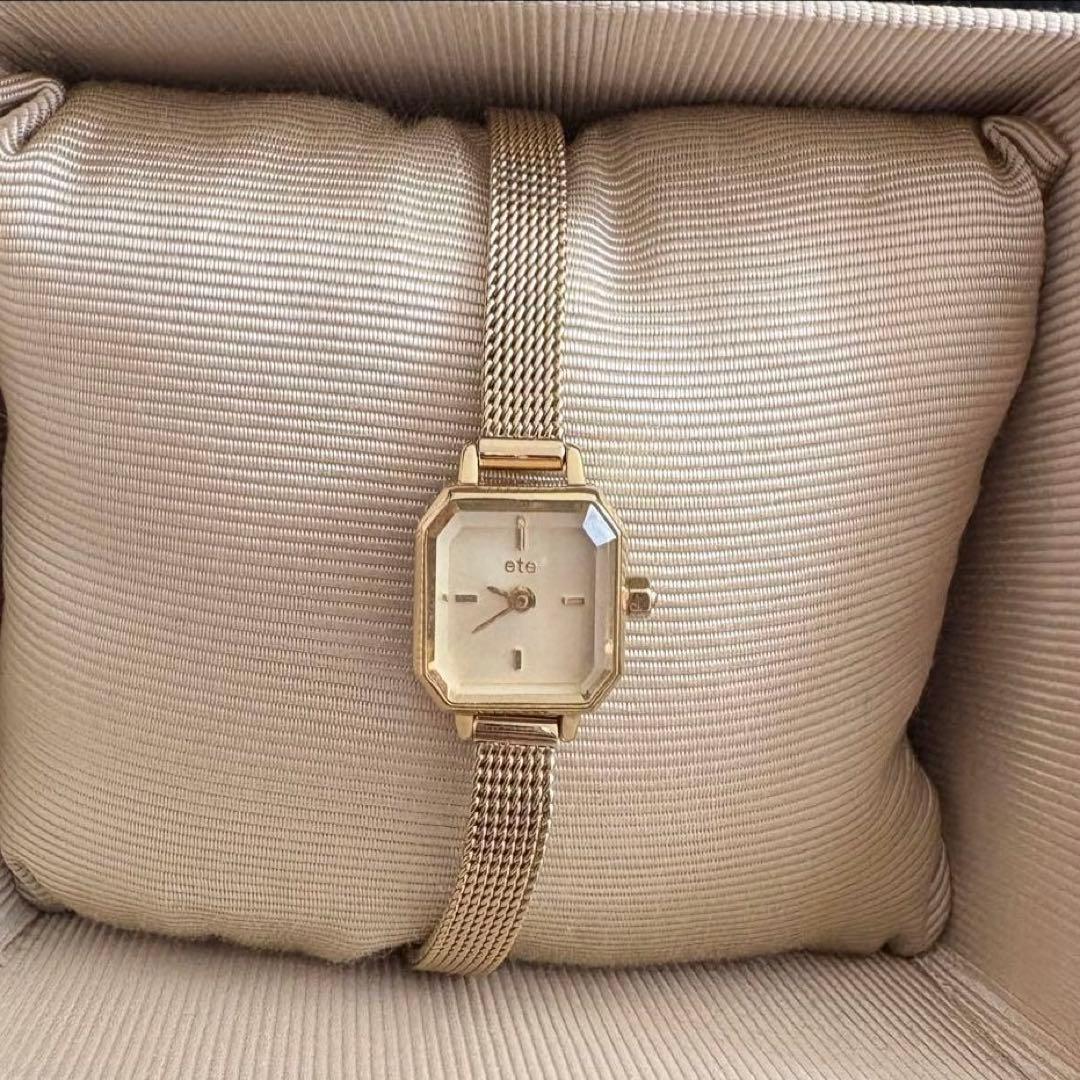 ete 腕時計 ゴールド 電池交換済 ete - 【電池交換済み】ete エテ 腕時計 トノー ピンクゴールドの通販