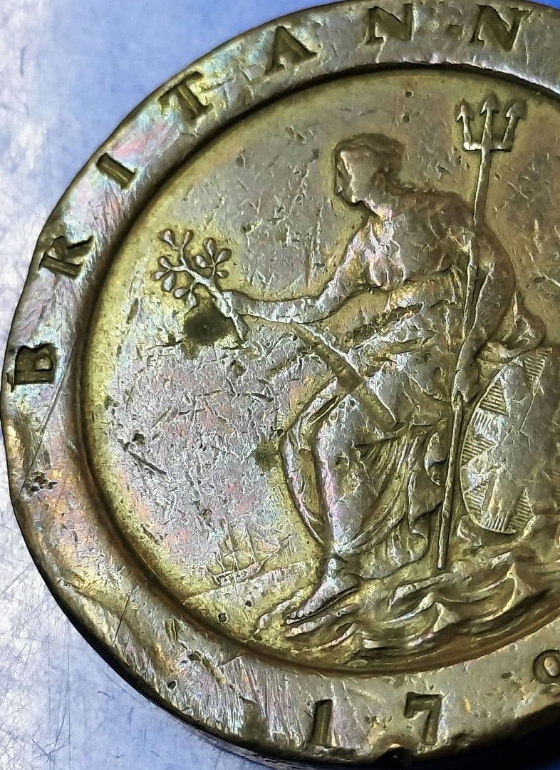 イギリス 2ペンス銅貨（車輪銭）ジョージ3世/ブリタニア（1797年