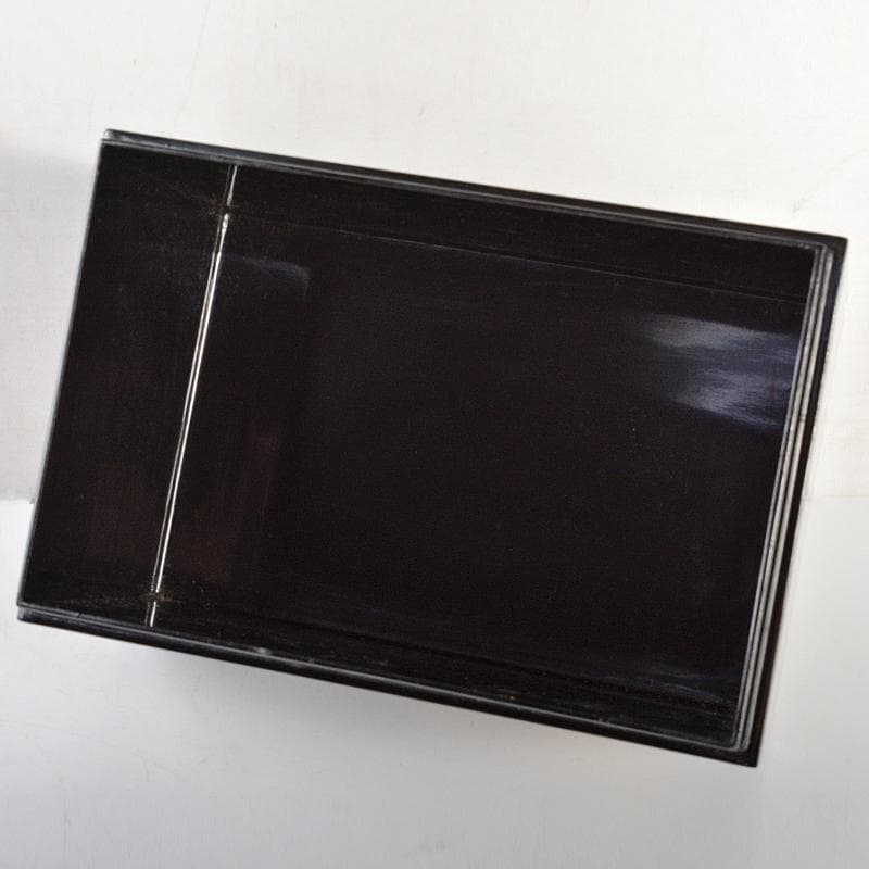 茶道具　黒漆　四君子蒔絵　茶箱　茶碗　茶入など　四点一式　仕覆付　V　R7344