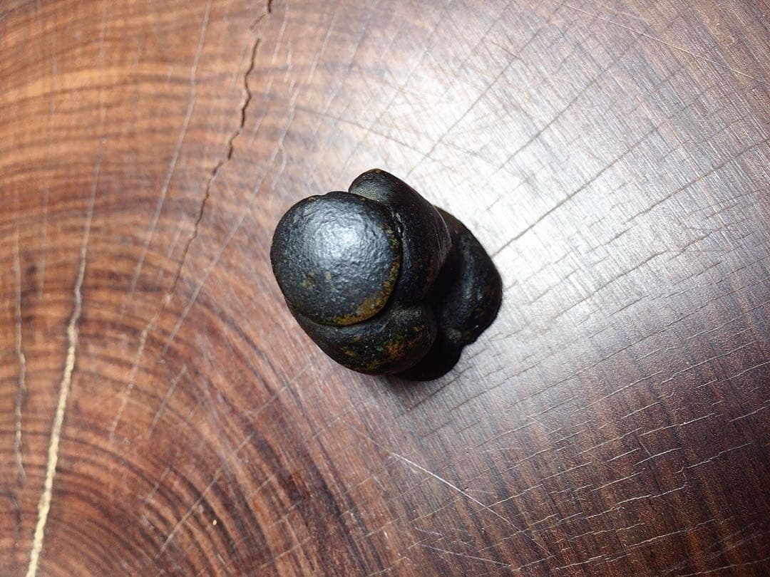 時代 古銅 大黒天 置物 高さ約2.5㎝ 約47g 骨董 大黒天 置物 縁起物