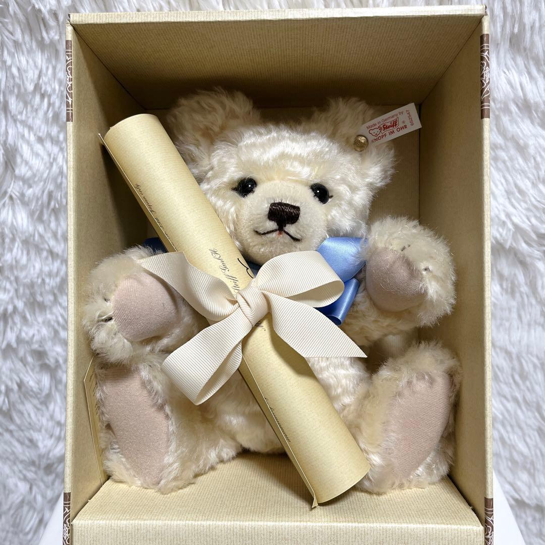 シュタイフ Sugar Teddy Bear Natural White 25-一流メーカー商品