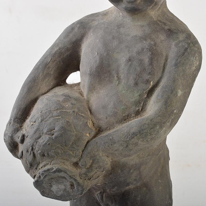 ブロンズ像少年像人物像置物高さ約43cm重さ約3kgMR7251