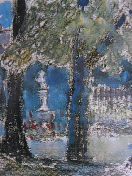 三雲祥之助、リュクサンブール公園にて、希少画集画、新品額装付