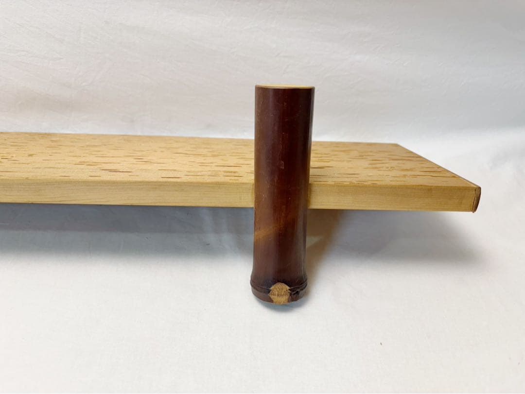 ほぼ未使用 茶道具 指物師 小林一斉作 虫喰 皆界 刻印 茶室道具 間