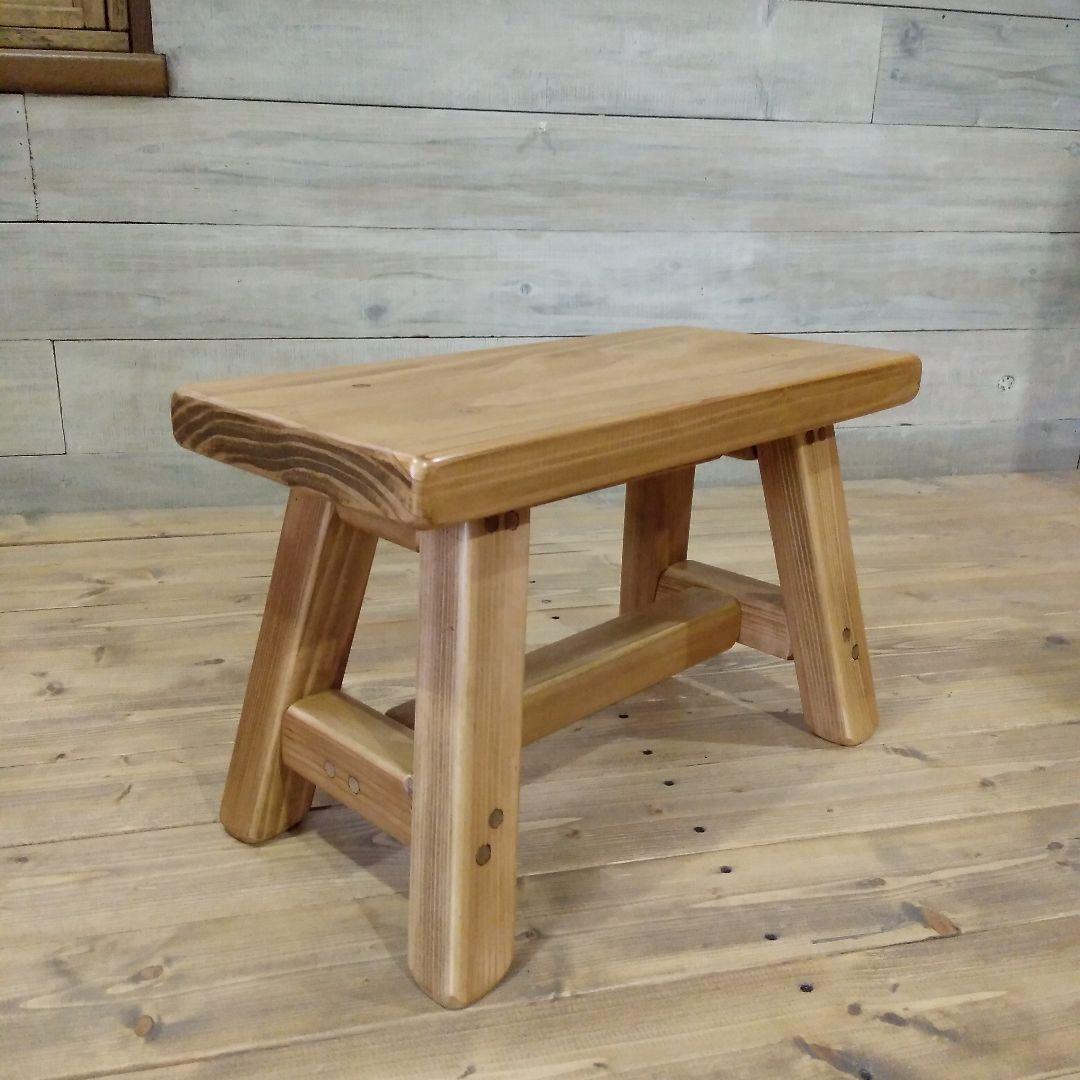 キズ有り ハンドメイド木製ベンチ 【座面高さ25㎝】 ラスティック