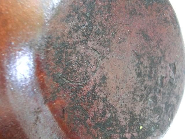 花瓶■色絵備前 鳳凰紋 花生 花器 一輪挿し 徳利型 古美術 時代物 骨董品■