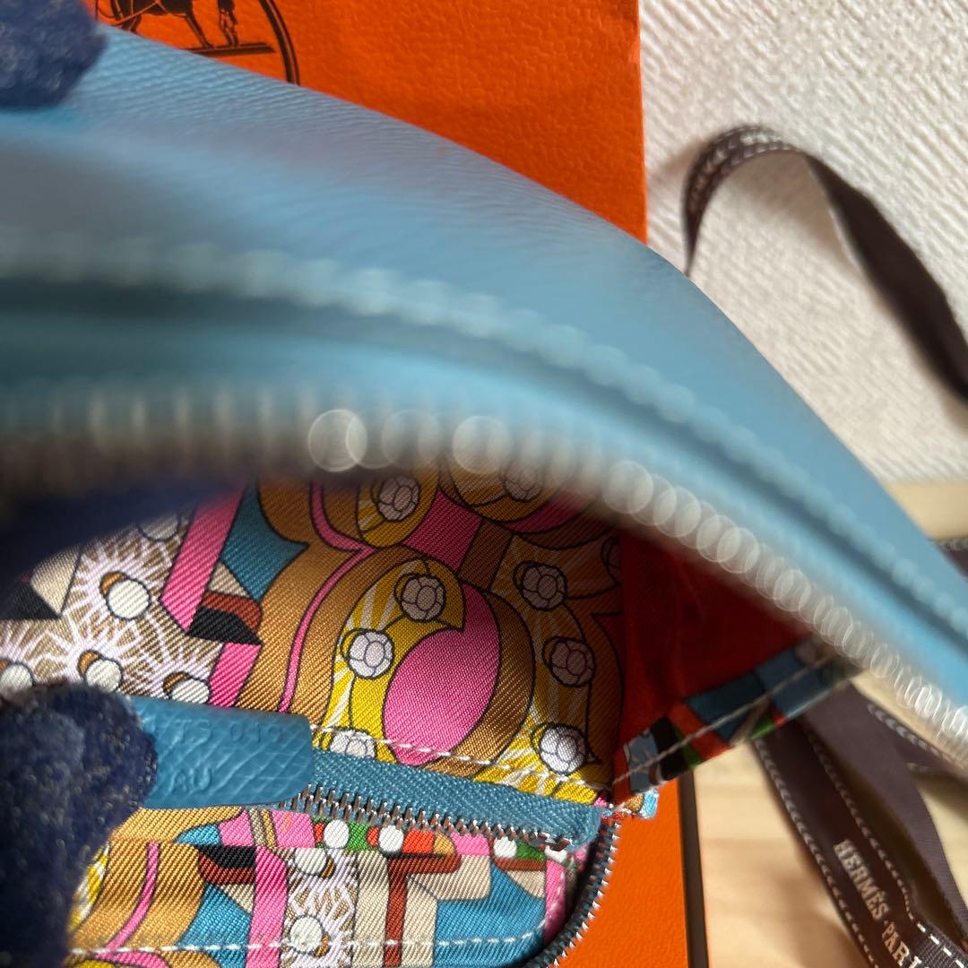 HERMES シルクインコンパクトウォレットブルー系　正規品