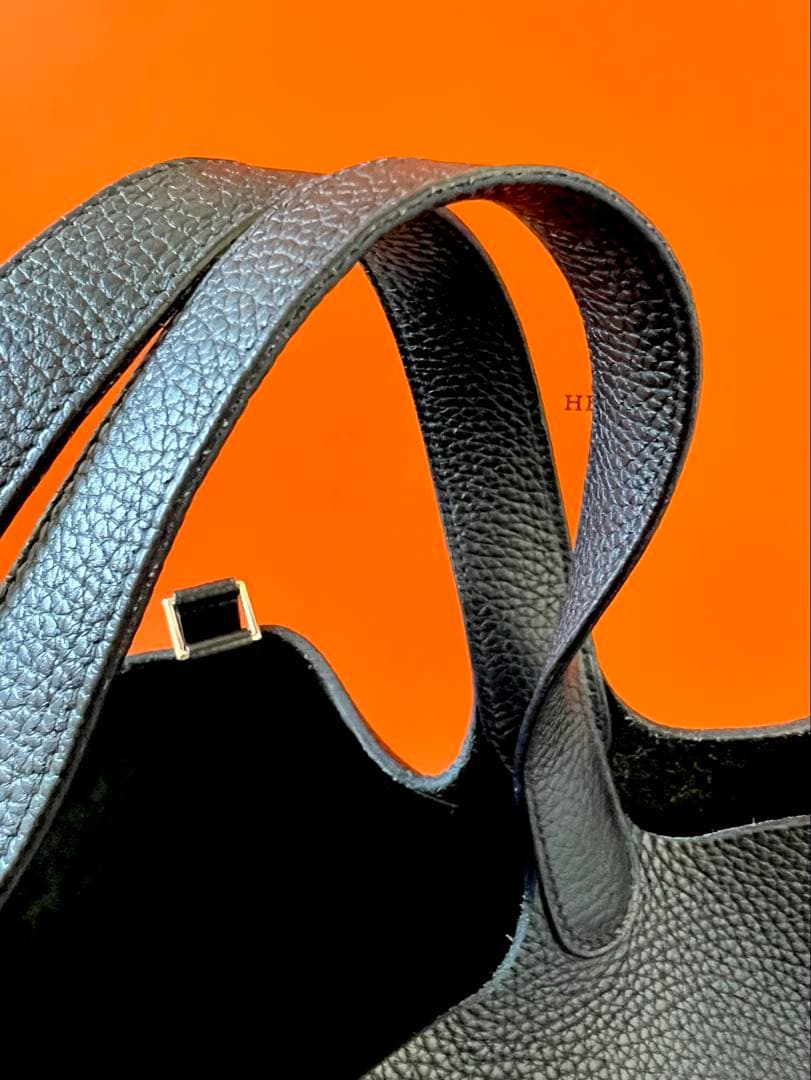 人気のブラック★エルメス ピコタンロックMM ノワール 黒 C刻印 おまけ付き