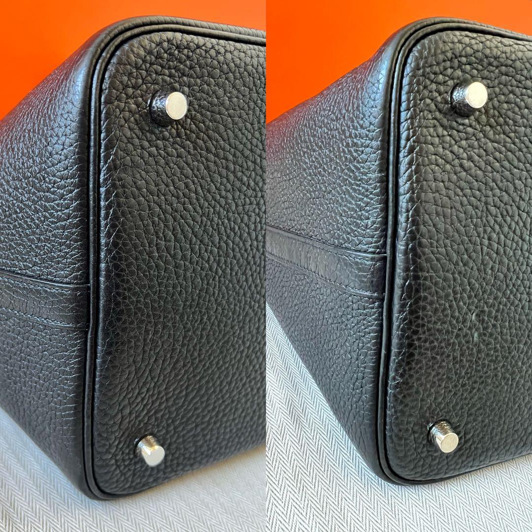 人気のブラック★エルメス ピコタンロックMM ノワール 黒 C刻印 おまけ付き