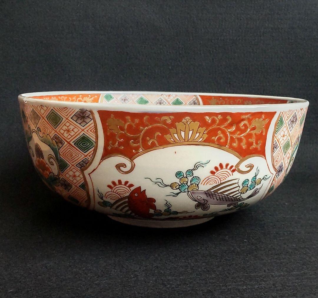 古伊万里　色絵　大鉢　鮎