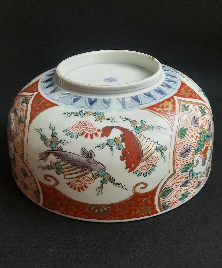 古伊万里　色絵　大鉢　鮎