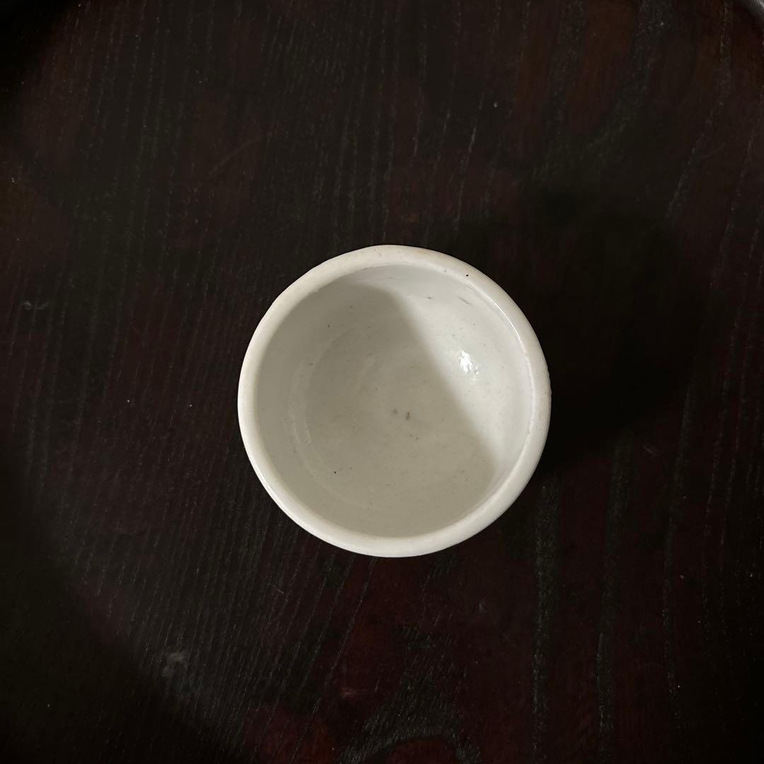 李朝　日帝時代　白磁ぐい呑み　筒盃　骨董　アンティーク　秦秀雄　白洲正子