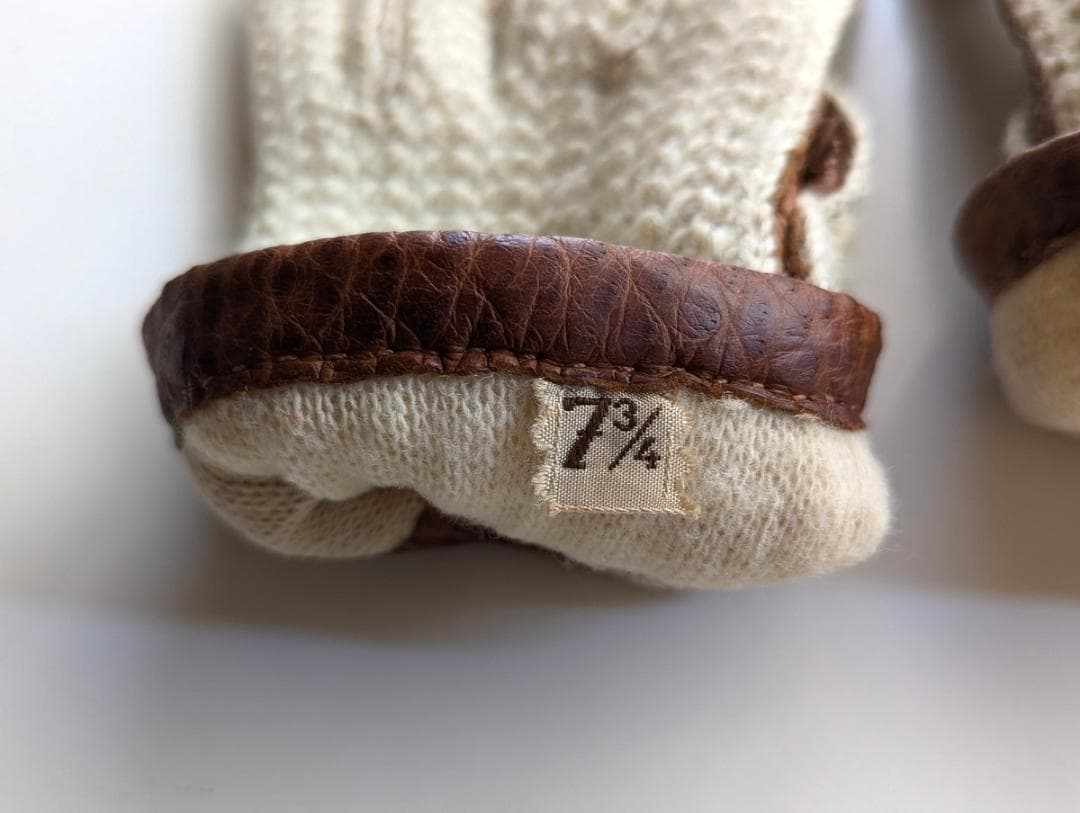 ペッカリーグローブ ヴィンテージ フランス製 ウール Mサイズ ベージュ