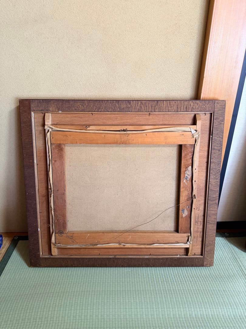 K. Murata 風景画 油彩画 木製フレーム付き