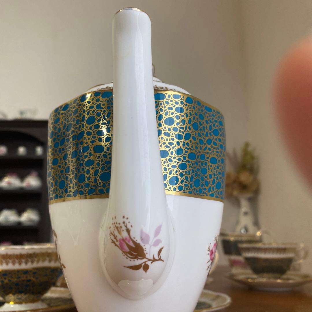 ハマースレイ ピンクローズ ピーコック 金彩 4人用 コーヒーセット