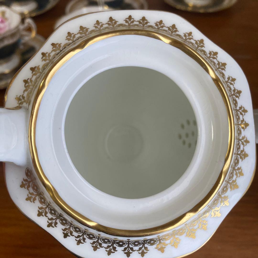 ハマースレイ ピンクローズ ピーコック 金彩 4人用 コーヒーセット