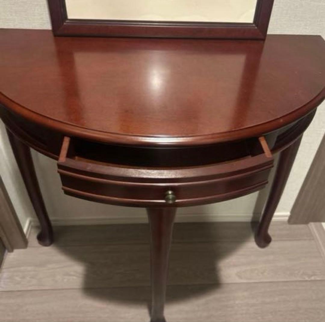 限定価格☆高級家具☆木製ダークブラウン コンソールテーブル引き出し付