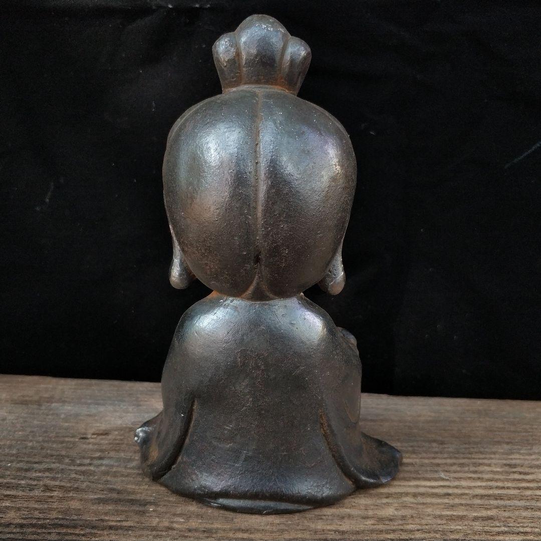 鉄器 鉄仏 仏教美術 Q版観音菩薩小仏像 工芸品 美術品 置物