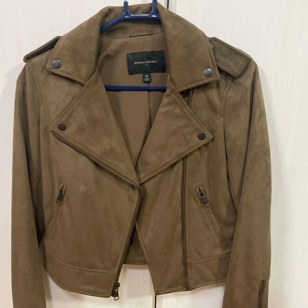 BANANA REPUBLIC ブラウンライダースジャケット XS - メルカリ