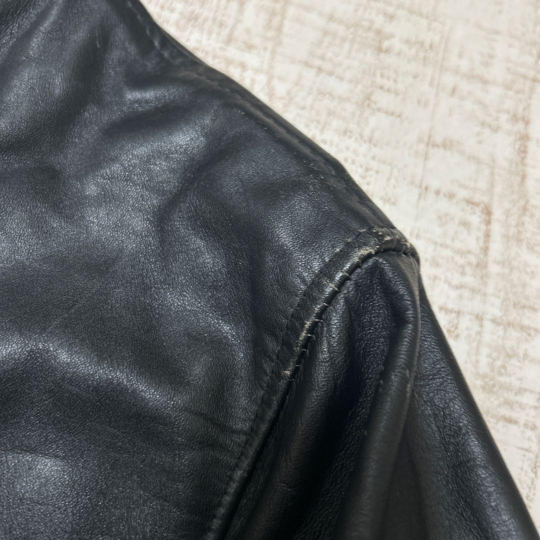 い*銀様 Schott（ショット） シングルレザーライダースジャケット 36