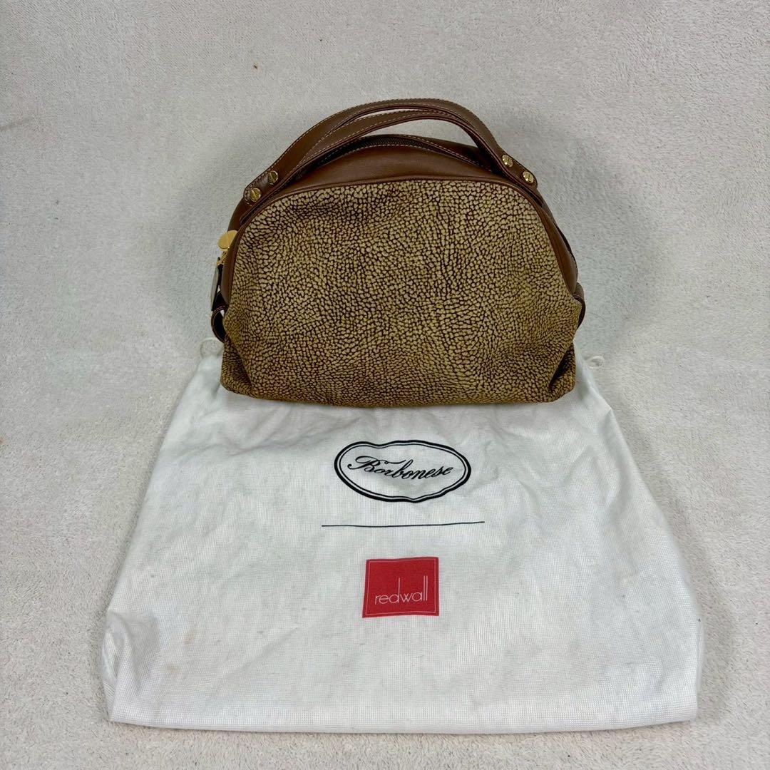 【美品✨】ボルボネーゼ ハンドバッグ うずら柄 スエード イタリア製　レザー