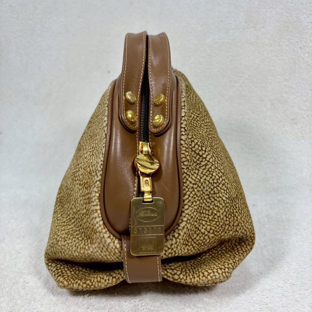 【美品✨】ボルボネーゼ ハンドバッグ うずら柄 スエード イタリア製　レザー