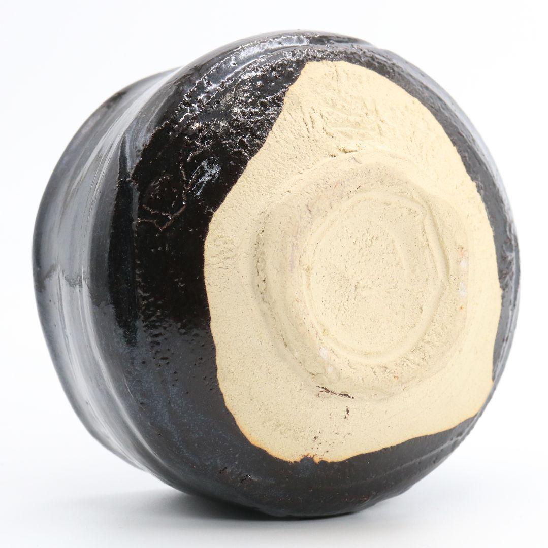 楠部彌弌作 瀬戸黒茶碗 共箱 茶道具 DR211 1FP8