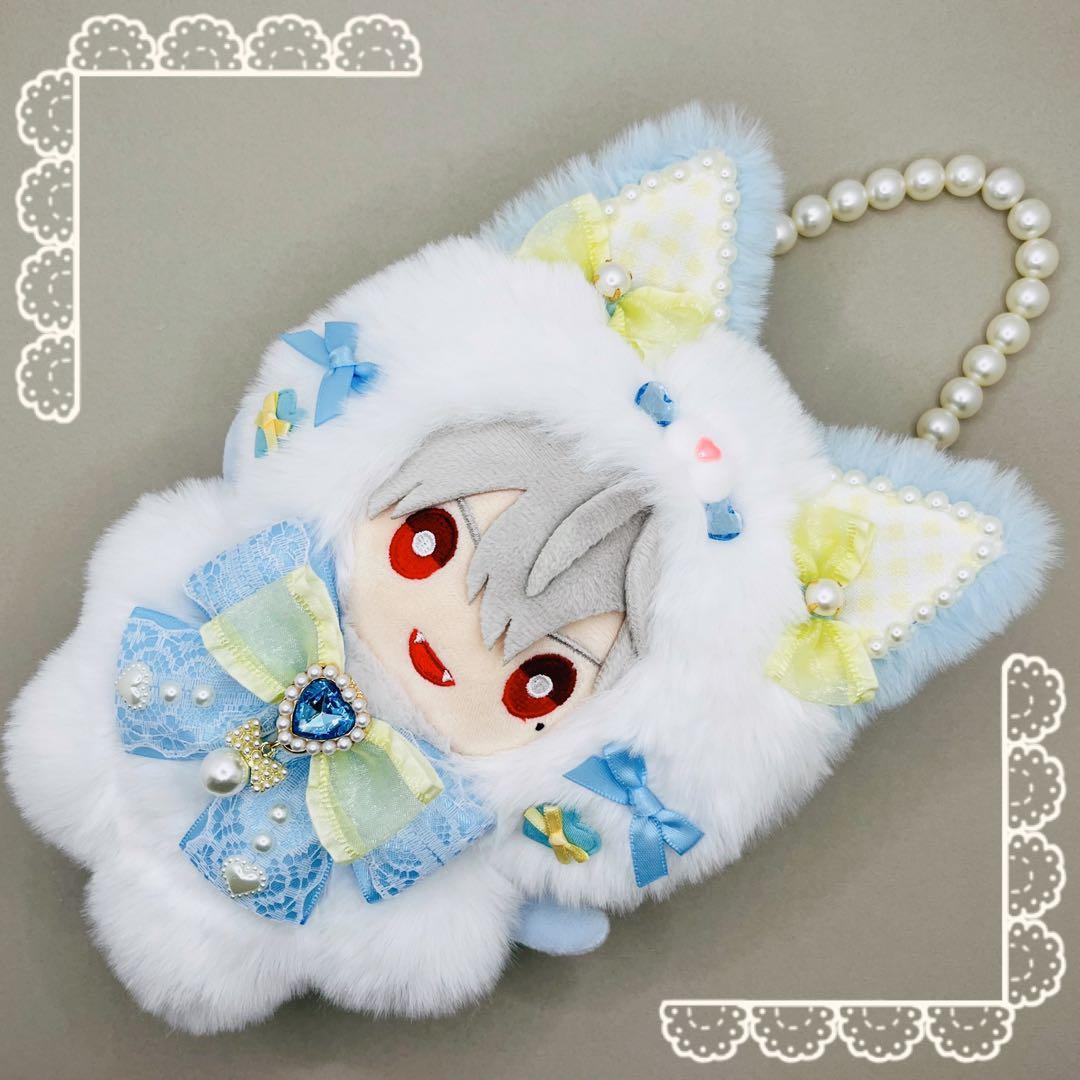 ぬい服 ♡ 16cm ♡ 着ぐるみ 【0500】 白×水色 - メルカリ