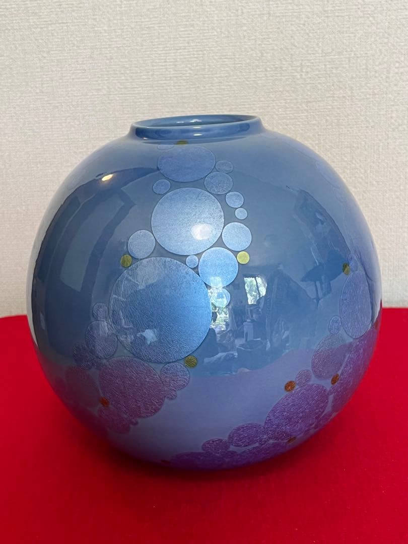 中田一於 淡青釉裏銀彩 花瓶 N43 日本工芸会正会員 九谷焼 花器 - メルカリ