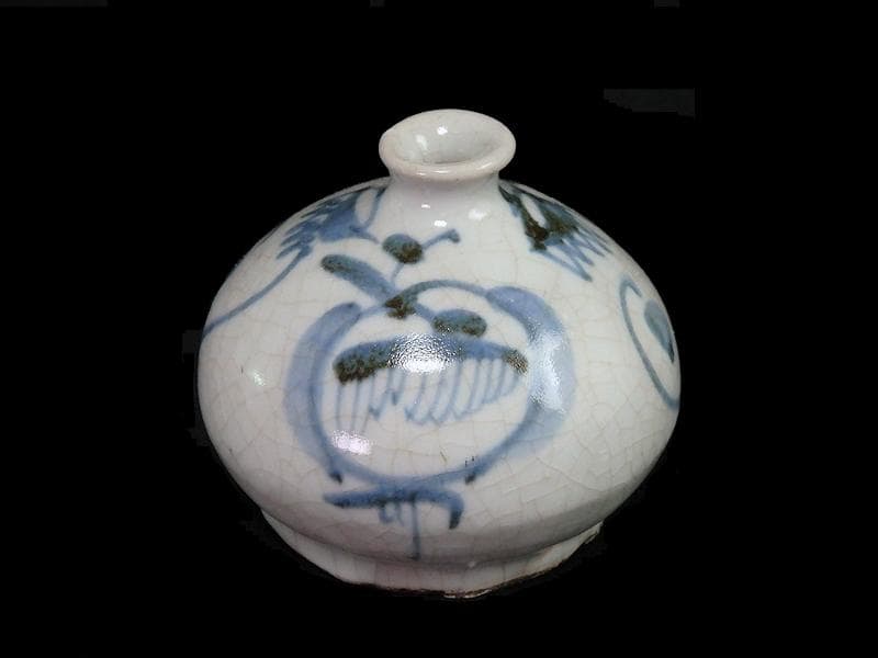 古伊万里　染付　油壷　E413AS-CHg