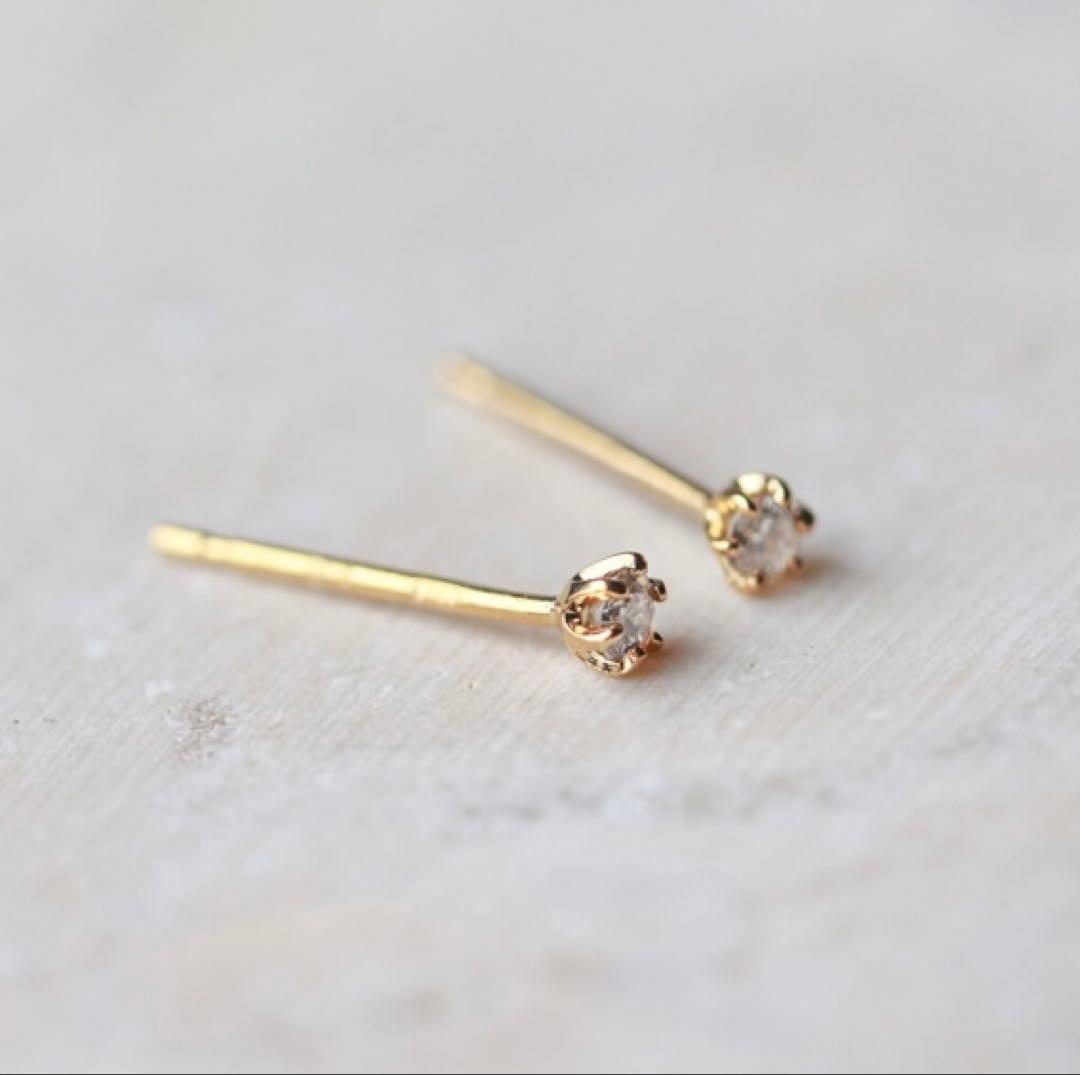 cui-cui キュイキュイ　一石ダイヤモンド 0.05ct ピアス　K18