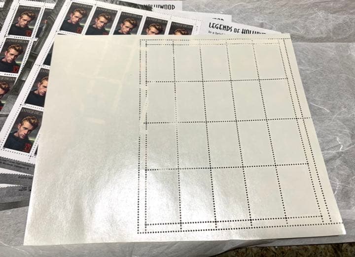 レア スタンプハリウッドジェームスディーン 140枚分の切手 x 7シート