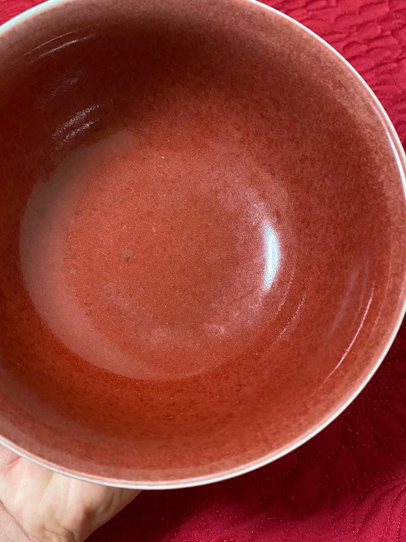 清朝 中国美術 辰砂 碗 茶道具 置物 本物