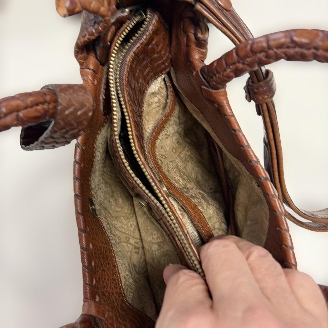 IBIZA　ブラウン　ワニ革　ハンド、ショルダー2wayバッグ　美品！