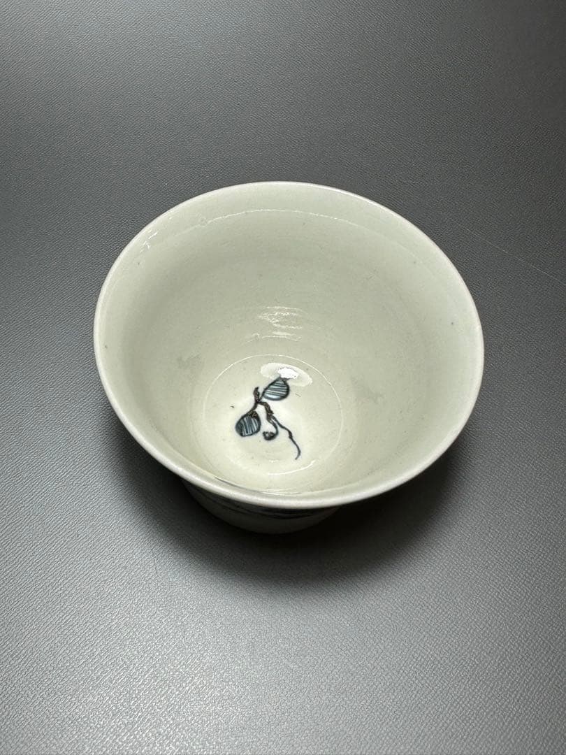 古伊万里 蝶 葡萄紋様 さそば猪口 輪島塗 茶托 5客セット 染付 朱漆