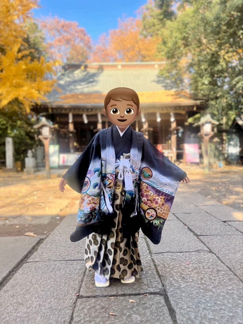 七五三 5歳羽織袴セット 5歳男の子袴セット 雪駄プラス黒A