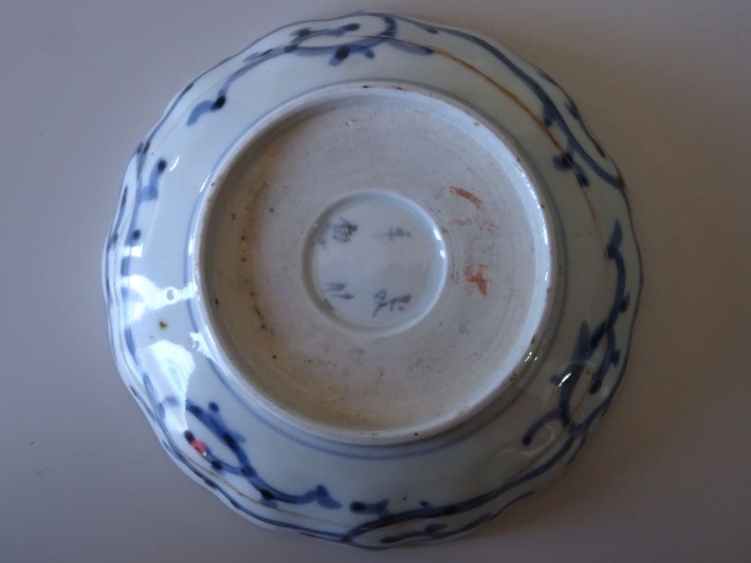 江戸時代 後期 古伊万里 松竹梅 蛸唐草文 膾皿 5客 なます皿