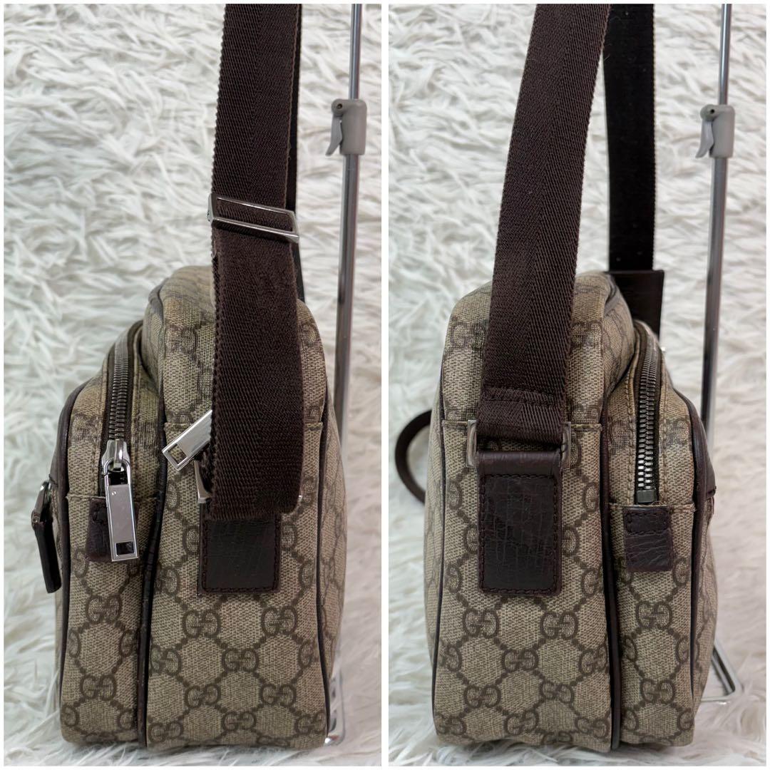 美品✨GUCCI グッチ GGスプリーム ショルダーバッグ PVC×レザー