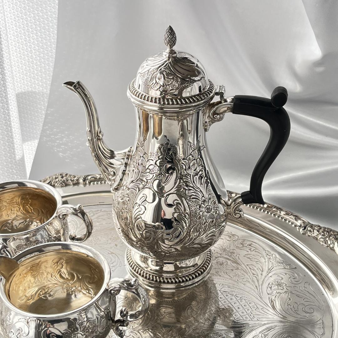 Barker Ellis】 ビクトリアンのティーセット【シルバープレート